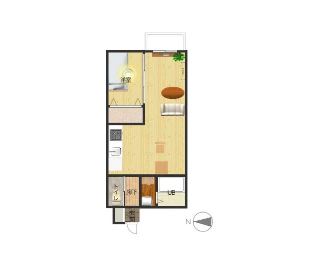 広々とした１LDKのお部屋で寝室とセパレートタイプなのでゆったりお過ごしいただけます！　バストイレ別が嬉しいバルコニー付き物件！