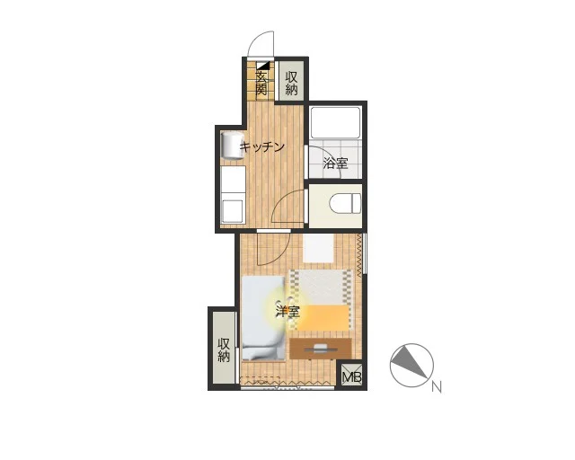 風呂トイレ別がうれしい物件！　洋室、キッチン広々つかえて収納もあるので長期の滞在も安心です！