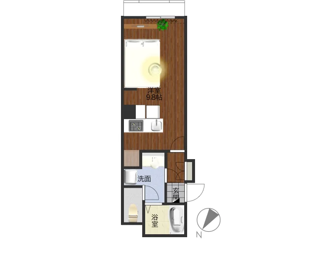 セパレートタイプの１Kタイプのお部屋です。