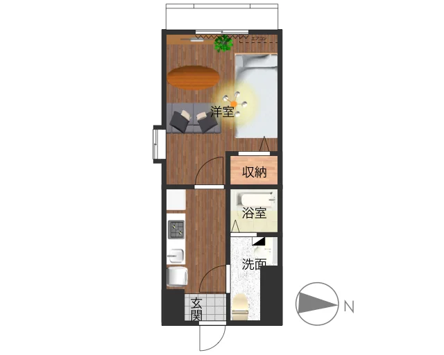 ソファ付きで快適な空間！バルコニーあり！