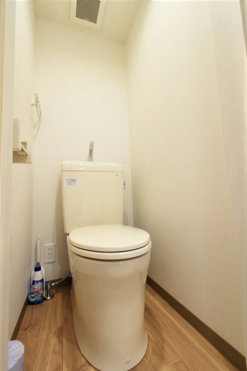 トイレ　トイレットペーパーがあり　トイレ洗剤やブラシなどございます♪