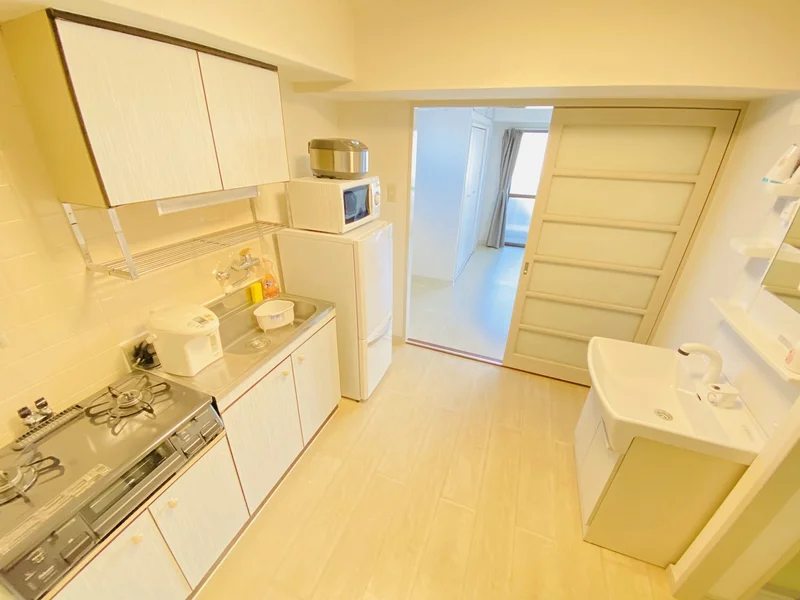 ２口コンロ付♪スーパーで食材を買ってきたらすぐにお料理に取り掛かれます！