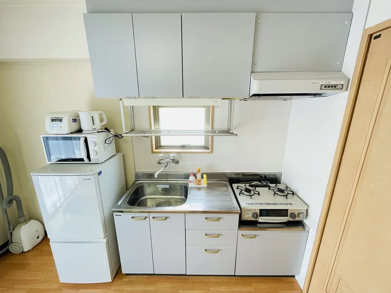 ２口コンロ付♪スーパーで食材を買ってきたらすぐにお料理に取り掛かれます！