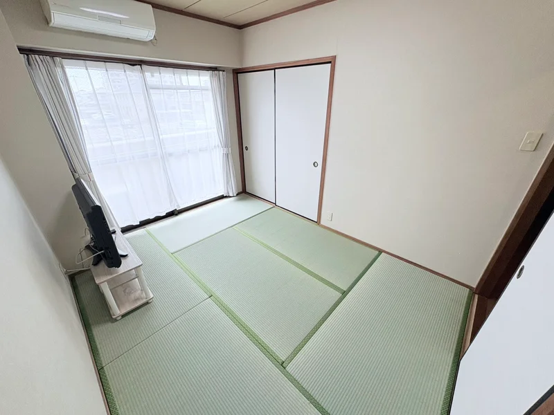 和室のお部屋にもエアコン付♪どの季節でも快適に過ごすことができます★☆
