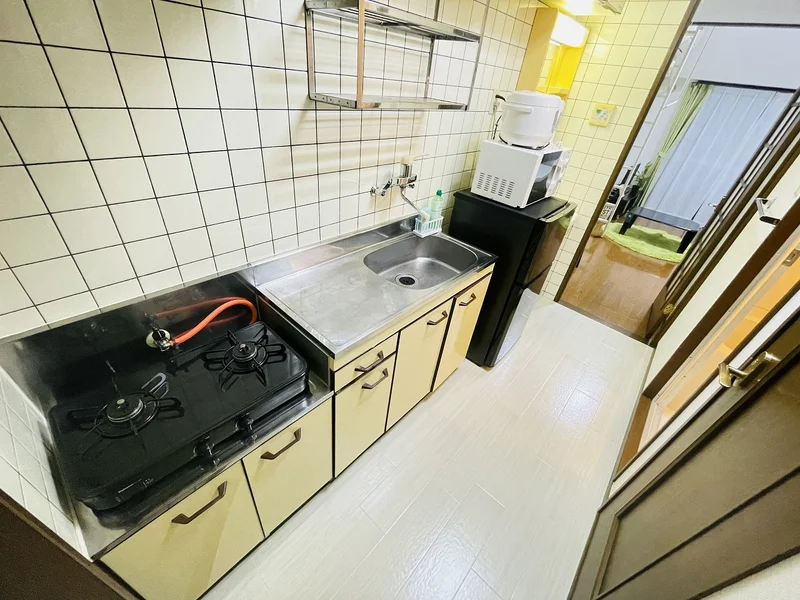 ２口コンロ付♪スーパーで食材を買ってきたらすぐにお料理に取り掛かれます！