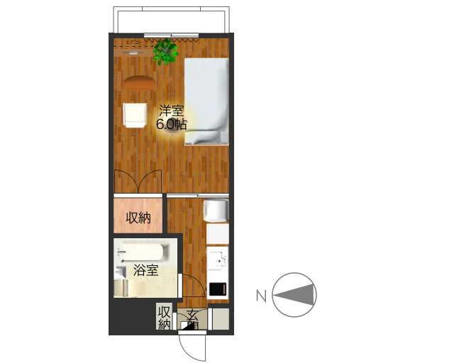 家具家電が充実しておりますので、中長期的にご利用頂けるように設定しております。