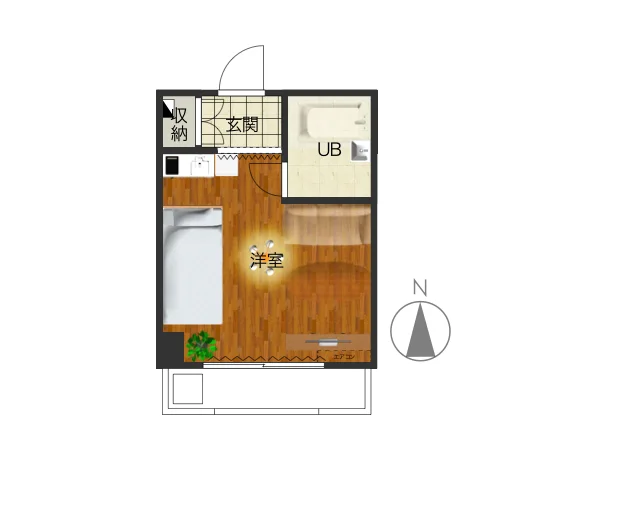 最上階　角部屋！バルコニーありエレベーター付き！　コンパクトなお部屋でシンプルに暮らせます♪