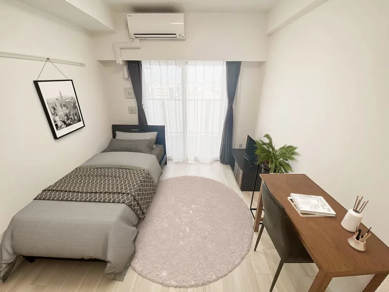 写真はお部屋のイメージです。ラグなどの室内装飾はございません。