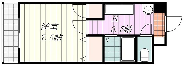 １Kのお部屋です☆☆４階で日当たりも抜群のお部屋ですのでごゆっくりおくつろぎいただけるかと思います☆