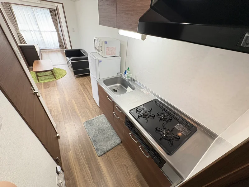 ３口コンロ付♪スーパーで食材を買ってきたらすぐにお料理に取り掛かれます！