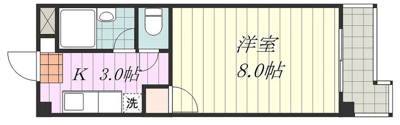 １Kのお部屋です☆☆３階で日当たりも抜群のお部屋ですのでごゆっくりおくつろぎいただけるかと思います☆