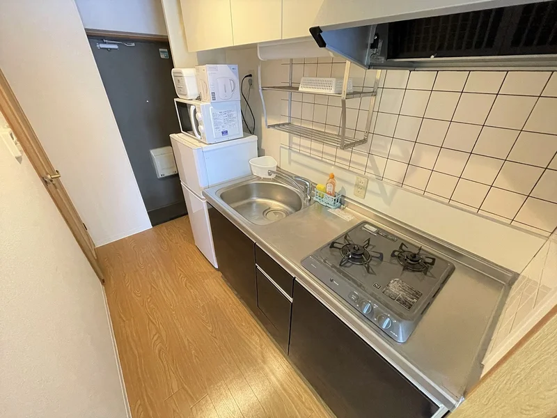 ２口コンロ付♪スーパーで食材を買ってきたらすぐにお料理に取り掛かれます！