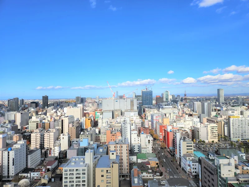 （北東向きのお部屋からの眺望イメージ）　※階数、号室により見え方は異なります。