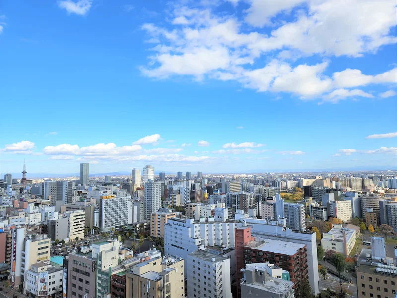 （お部屋からの眺望イメージ）さっぽろテレビ塔や、札幌の東側も広く見渡せます　※階数、号室により見え方は異なります。