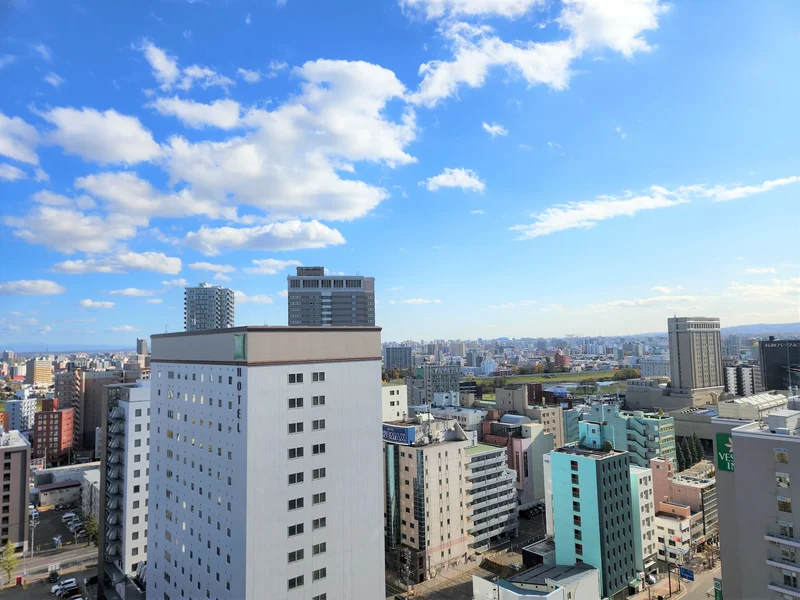 （お部屋からの眺望イメージ）豊平川方面です　※階数、号室により見え方は異なります。