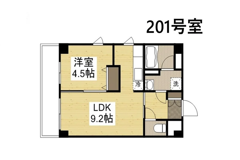 岡山・倉敷ウィークリードットコムの人気物件！「Kウィークリー表町」です★LDK9.2帖、洋室4.5帖の広々とした1LDK♪