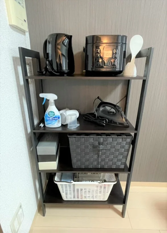 ※炊飯器・鍋フライパン・掃除機・アイロン・空気清浄機・HDD・ブルーレイレコーダーは現在設置しておりません。