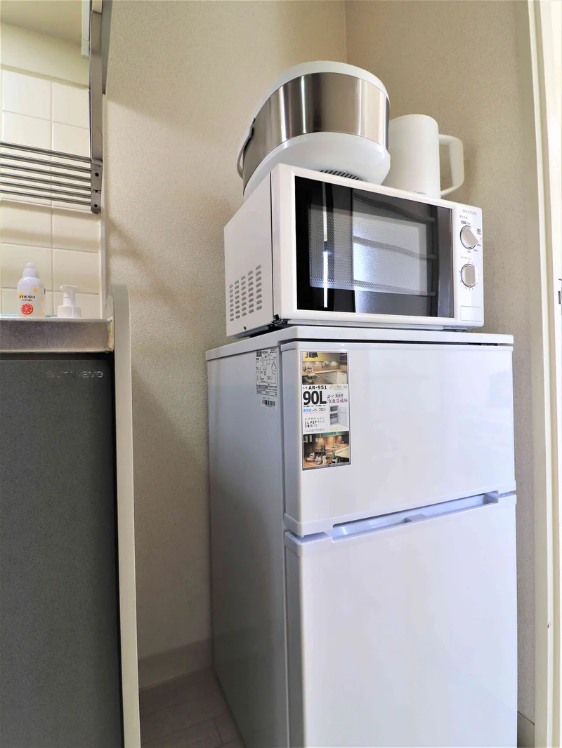 電子レンジ・炊飯器・電気ケトルなどあり！　ホテルにはないラインナップで快適に！