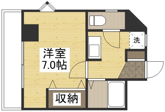 【間取図】大人気の1Kタイプ岐阜各務ヶ原ウィークリーマンション♪広々使えて岐阜各務ヶ原人気格安マンスリーマンション★