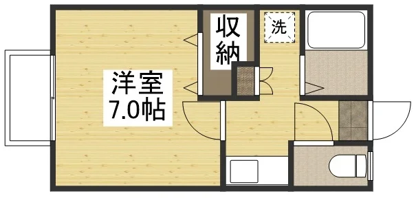 【間取図】大人気の1Kタイプ岐阜市中心部ウィークリーマンション♪広々使えて岐阜市中心部人気格安マンスリーマンション★
