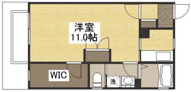 Kマンスリーイオンモール各務原南B101の間取り図になります。