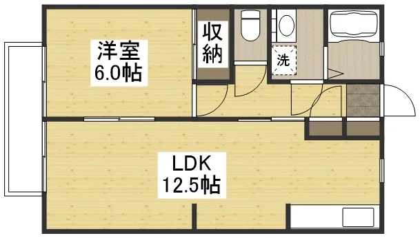 【間取図】大人気の1LDKタイプ岐阜県可児市ウィークリーマンション♪広々使えて岐阜県可児市人気格安マンスリーマンション★