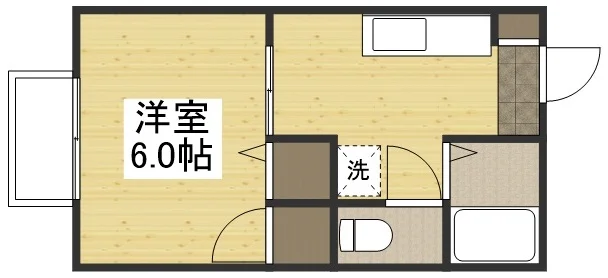 【間取図】大人気の1Kタイプ岐阜各務ヶ原市ウィークリーマンション♪広々使えて岐阜各務ヶ原市人気格安マンスリーマンション★