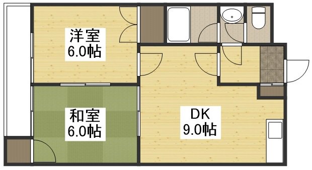 【間取図】大人気の2DKタイプ岐阜可児ウィークリーマンション♪広々使えて岐阜可児人気格安マンスリーマンション★