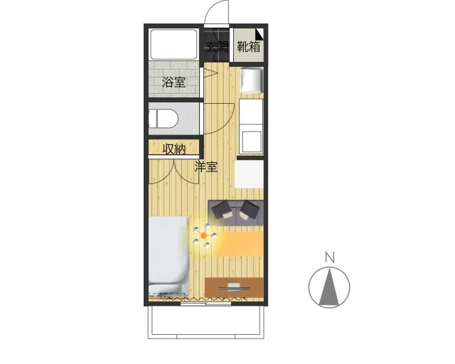 セパレートタイプの１Rタイプのお部屋です。
