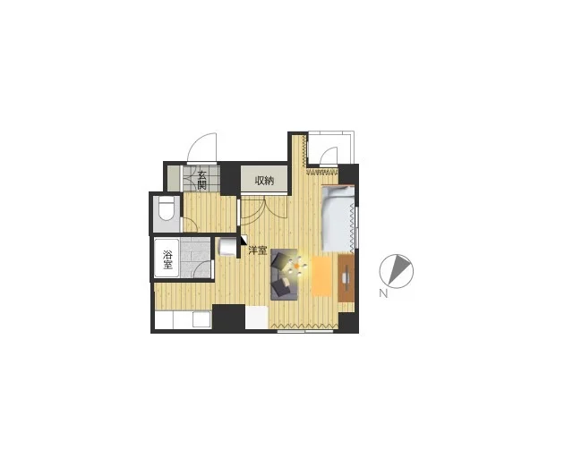広い１Rタイプのお部屋です　バストイレ別・収納スペースもしっかりと確保されていて　一人暮らしに十分なお部屋の広さとなっております。