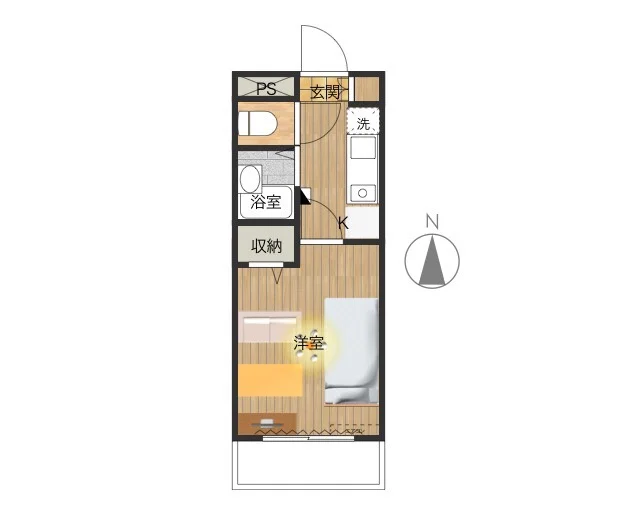 セパレートタイプの１Kタイプのお部屋です。　バストイレ別が人気のポイント♪