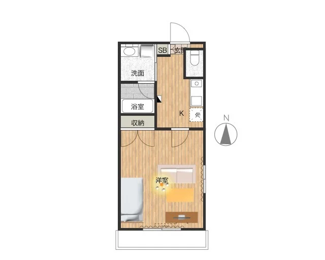 南向きで　日当たり良好！　風呂トイレ別が人気です！　独立洗面台付きなので女性にも嬉しい設備♪