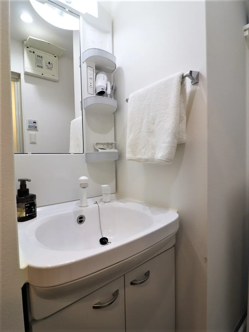 朝の身支度やお風呂上りに活躍の独立洗面台！　女性に嬉しい設備です♪