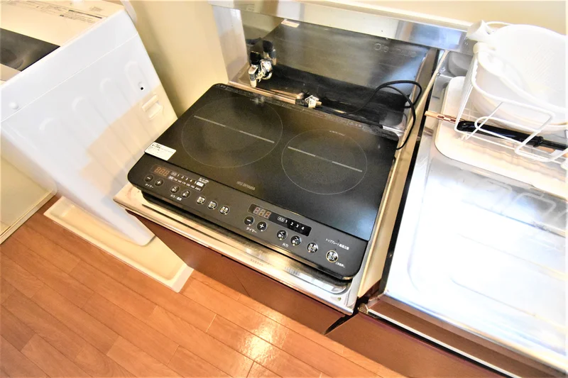 【2口IHコンロ】富山市ウィークリーマンションでは2口IHコンロ完備♪富山市エリアの美味しい新鮮な食材を簡単に調理できます(^^♪