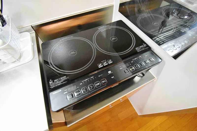 【2口IHコンロ】三重鈴鹿市ウィークリーマンションでは2口IHコンロ完備♪三重鈴鹿市エリアの美味しい新鮮な食材を簡単に調理できます(^^♪