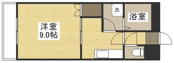 【間取図】大人気の1Kタイプ三重県津市ウィークリーマンション♪広々使えて三重県津市人気格安マンスリーマンション★