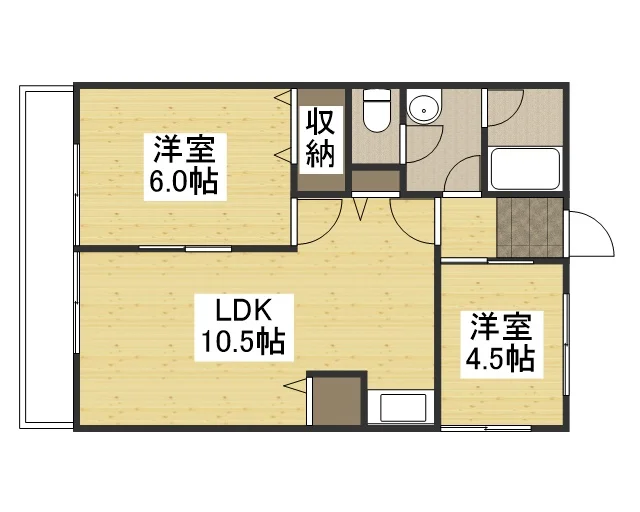 KマンスリーJR福井駅前401の間取り図です。