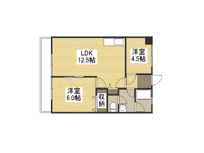 KマンスリーJR福井駅前の間取り図です。