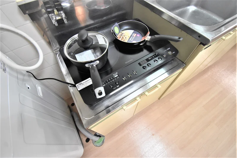 【2口IHコンロ】富山市ウィークリーマンションでは2口IHコンロ完備♪富山市エリアの美味しい新鮮な食材を簡単に調理できます(^^♪