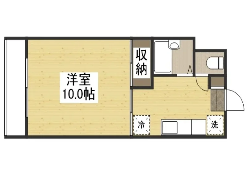 【間取図】大人気の1Kタイプ富山市ウィークリーマンション♪広々使えて富山市人気格安マンスリーマンション★