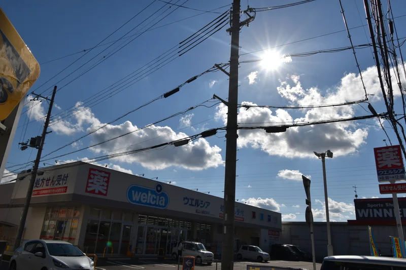 ウエルシア近江八幡鷹飼店まで徒歩10分、800ｍ。