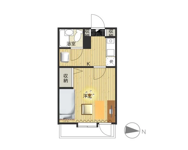 セパレートタイプの１Kタイプのお部屋です。　シンプルな間取りと設備で　すっきりと暮らせるので一人暮らしにおすすめ！