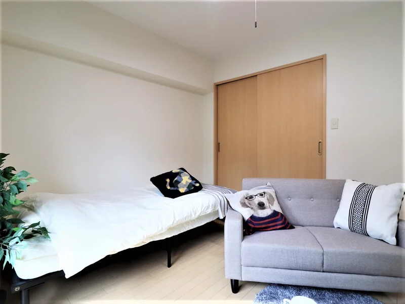 収納スペースあり！掃除機・空気清浄機・コロコロ・室内物干しなどがございます！