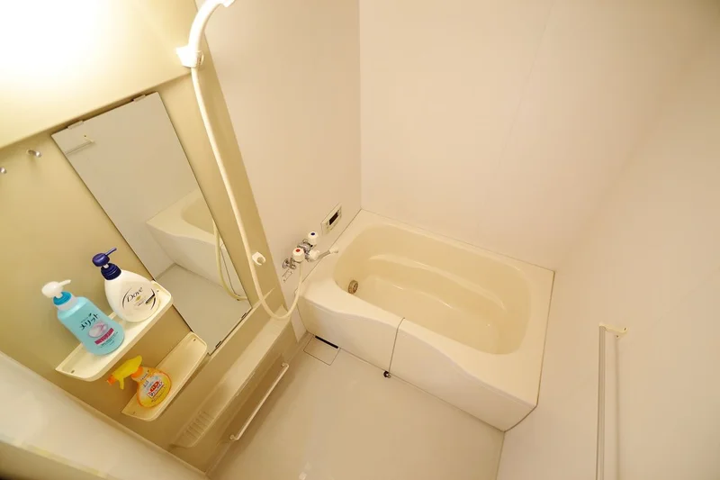 バスルームには、シャンプー、リンス、ボディソープ、お風呂用洗剤も完備しております。