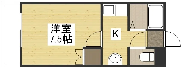 【間取図】大人気の1Kタイプ三重県鈴鹿市ウィークリーマンション♪広々使えて三重県鈴鹿市人気格安マンスリーマンション★