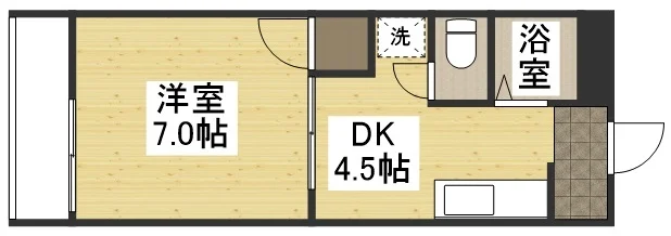 【間取図】大人気の1DKタイプ岐阜県大垣市ウィークリーマンション♪広々使えて岐阜県大垣市人気格安マンスリーマンション★