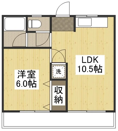 【間取図】大人気の1LDKタイプ三重四日市駅前ウィークリーマンション♪広々使えて三重四日市駅前人気格安マンスリーマンション★
