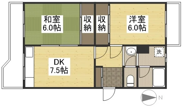 【間取図】大人気の2DKタイプ滋賀米原駅前ウィークリーマンション♪広々使えて滋賀米原駅前人気格安マンスリーマンション★