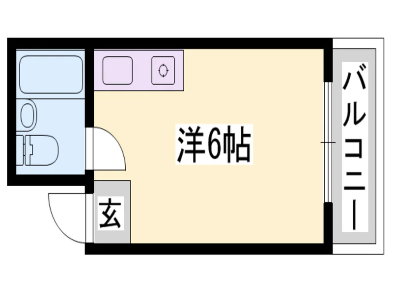【間取図】大人気の1Rタイプ姫路駅前南畝町ウィークリーマンション♪広々使えて姫路駅前南畝町人気格安マンスリーマンション★