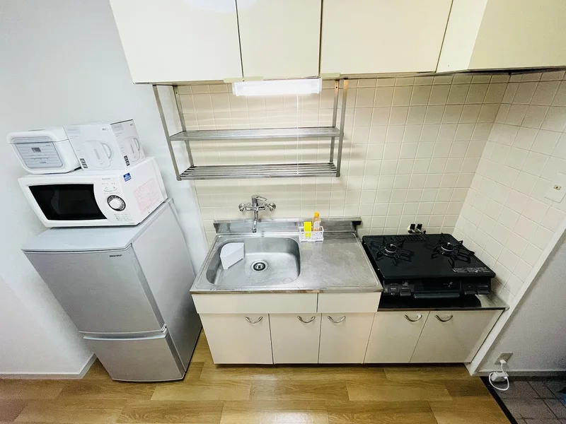 ２口コンロ付♪スーパーで食材を買ってきたらすぐにお料理に取り掛かれます！